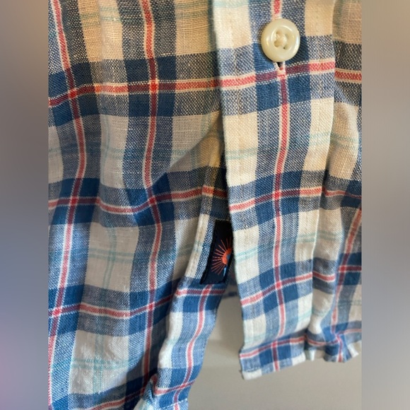 Plaid Faherty Linen Button Up - Picture 2 of 7